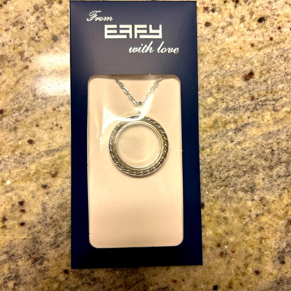 EFFY Charm Necklace Silver Tone Floating Charm Keepsake Pendant